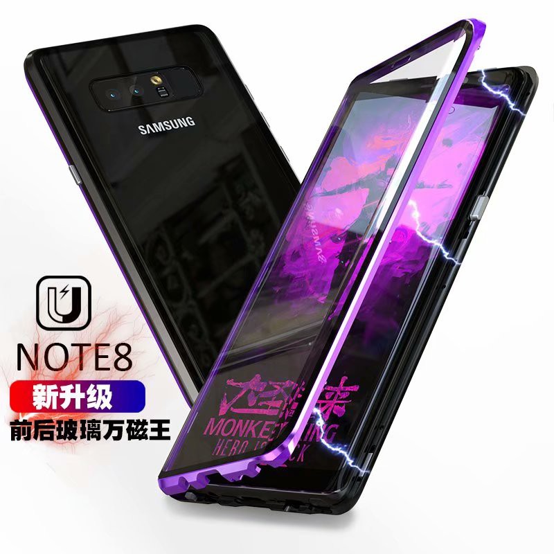 三星Samsung萬磁王雙面玻璃Note8 9 10手機殼A7 A8 A9 A10 A20 A30 磁吸邊金屬框殼保護殼