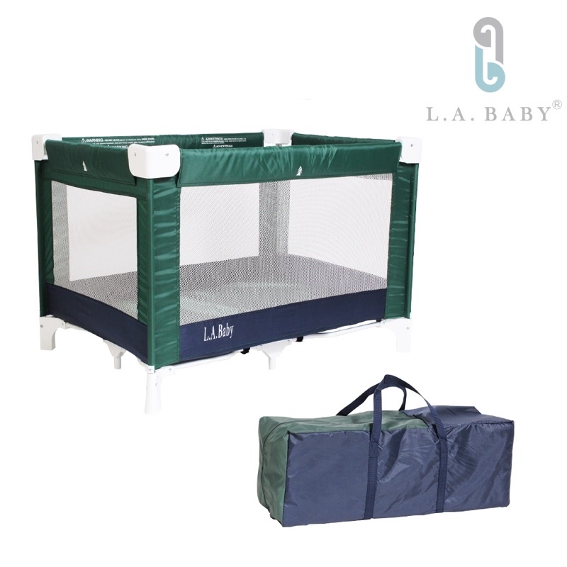 可面交 全新💯公司貨 L.A. Baby 攜帶式遊戲圍欄(綠色) 遊戲床