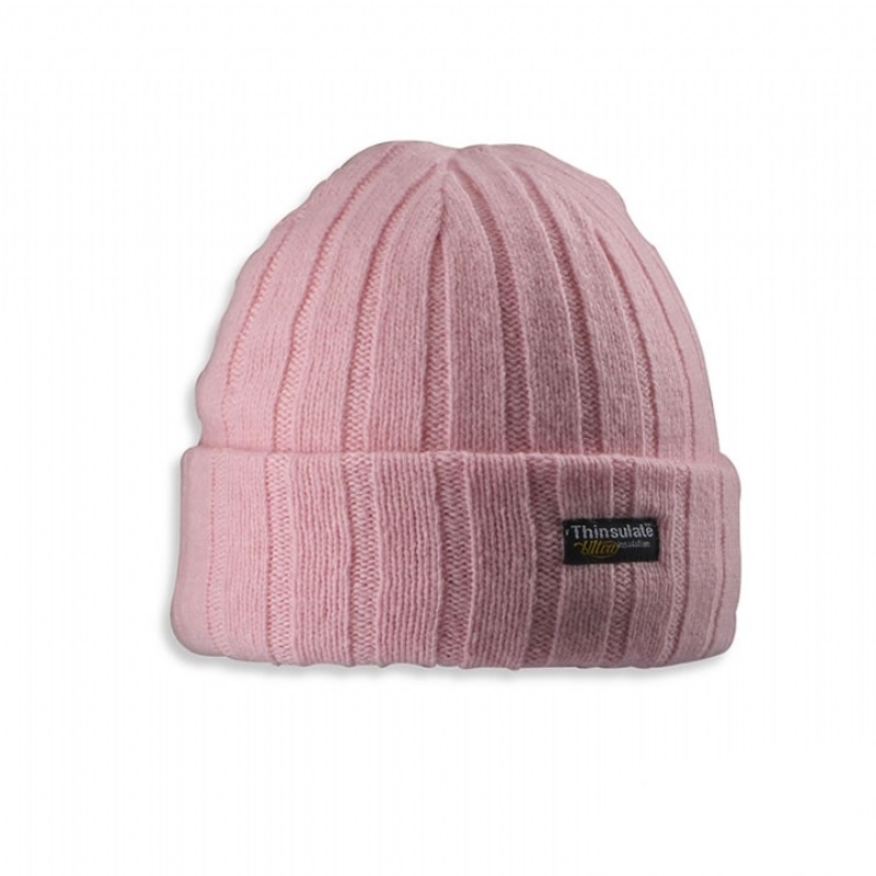 SNOWTRAVEL 3M防風透氣保暖羊毛帽(素面摺邊) (粉紅)[STAR018e-PIN]