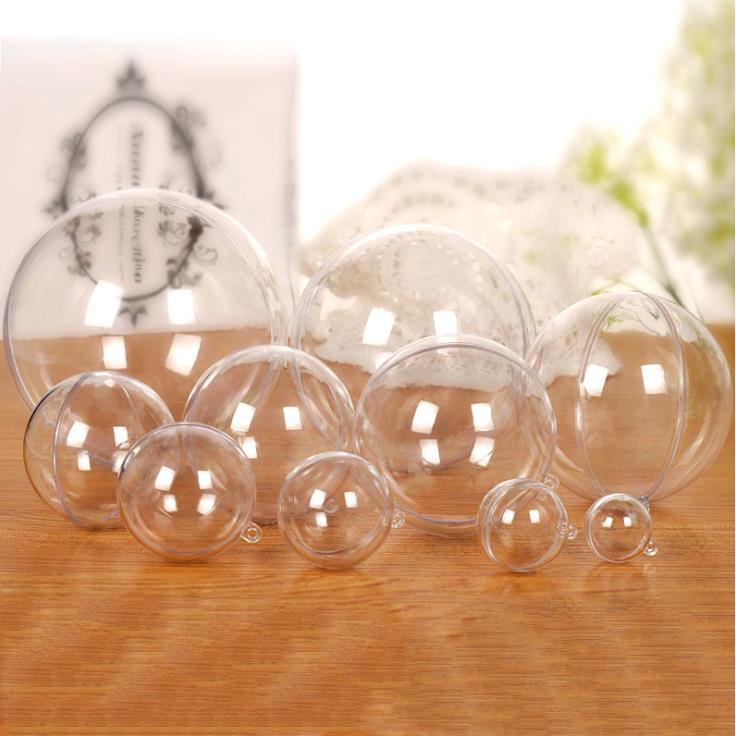 壓克力球 空心圓球 高透明聖誕球 塑料PS環保喜糖盒 永生花球 婚禮佈置  透明塑料球吊球 喜糖開合球 聖誕掛件
