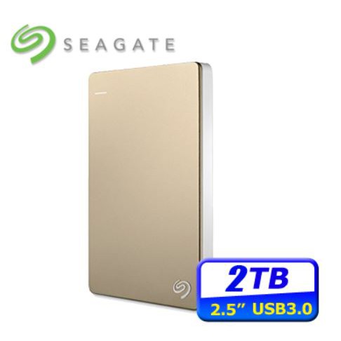 全新Seagate 希捷 Backup Plus Slim 2TB 2.5吋外接式硬碟-金色