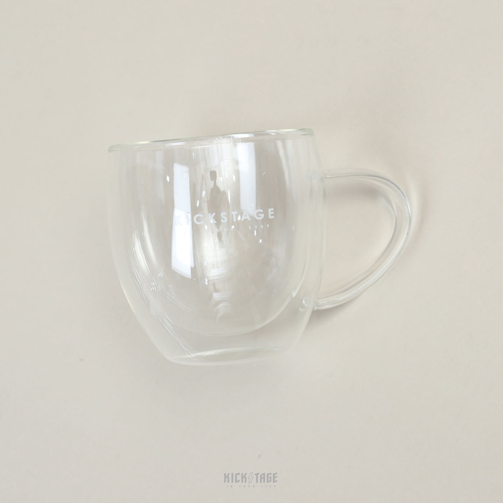 KICKSTAGE 雙層玻璃杯 咖啡 飲料 耐熱防燙 防水珠 250ML【KS48】