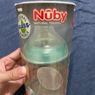 Nuby 自然乳感系列寬口徑防脹氣玻璃奶瓶