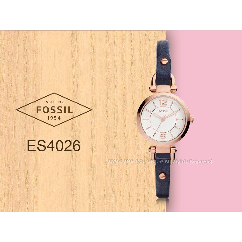 FOSSIL 手錶 專賣店 ES4026 女錶 石英錶 皮革錶帶 防水 強化玻璃鏡面 全新品 保固一年 開發票