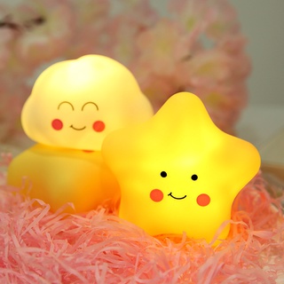 星雲可愛 LED 小夜燈創意臥室裝飾燈嬰兒兒童床頭燈兒童夜光玩具