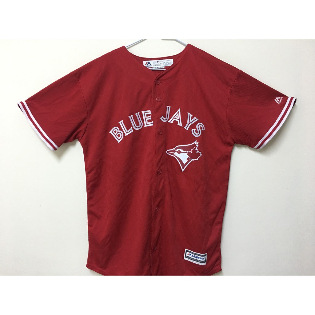 MLB 美國職棒大聯盟 多倫多藍鳥隊 紅色 棒球衣 青年版 Majestic Toronto Blue Jays