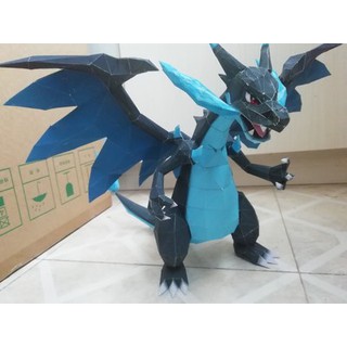 寶可夢_MEGA 超級噴火龍X 立體紙模型 手工 DIY 3D 摺紙 折紙 紙製品 動漫 口袋妖怪 神奇寶貝