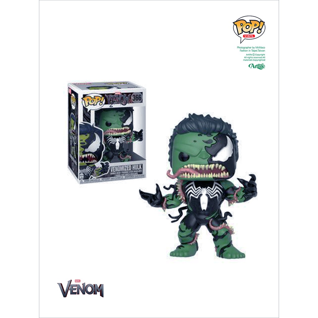 Artlife ㊁ FUNKO POP MARVEL Venom Venomized HULK 猛毒 毒液 浩克