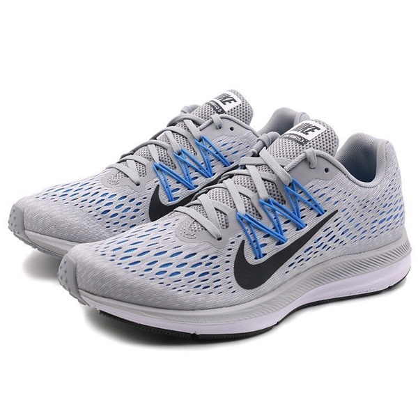 【菁炭元素】NIKE ZOOM WINFLO 5 運動鞋 慢跑鞋 氣墊 耐磨 男款 灰藍 AA7406003