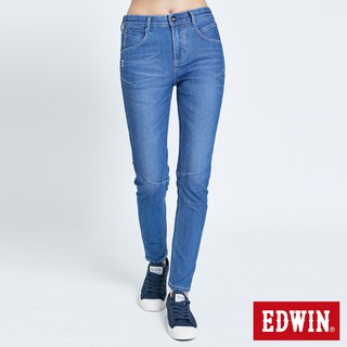 EDWIN 迦績E-F3D立體牛仔褲(拔洗藍)-女款