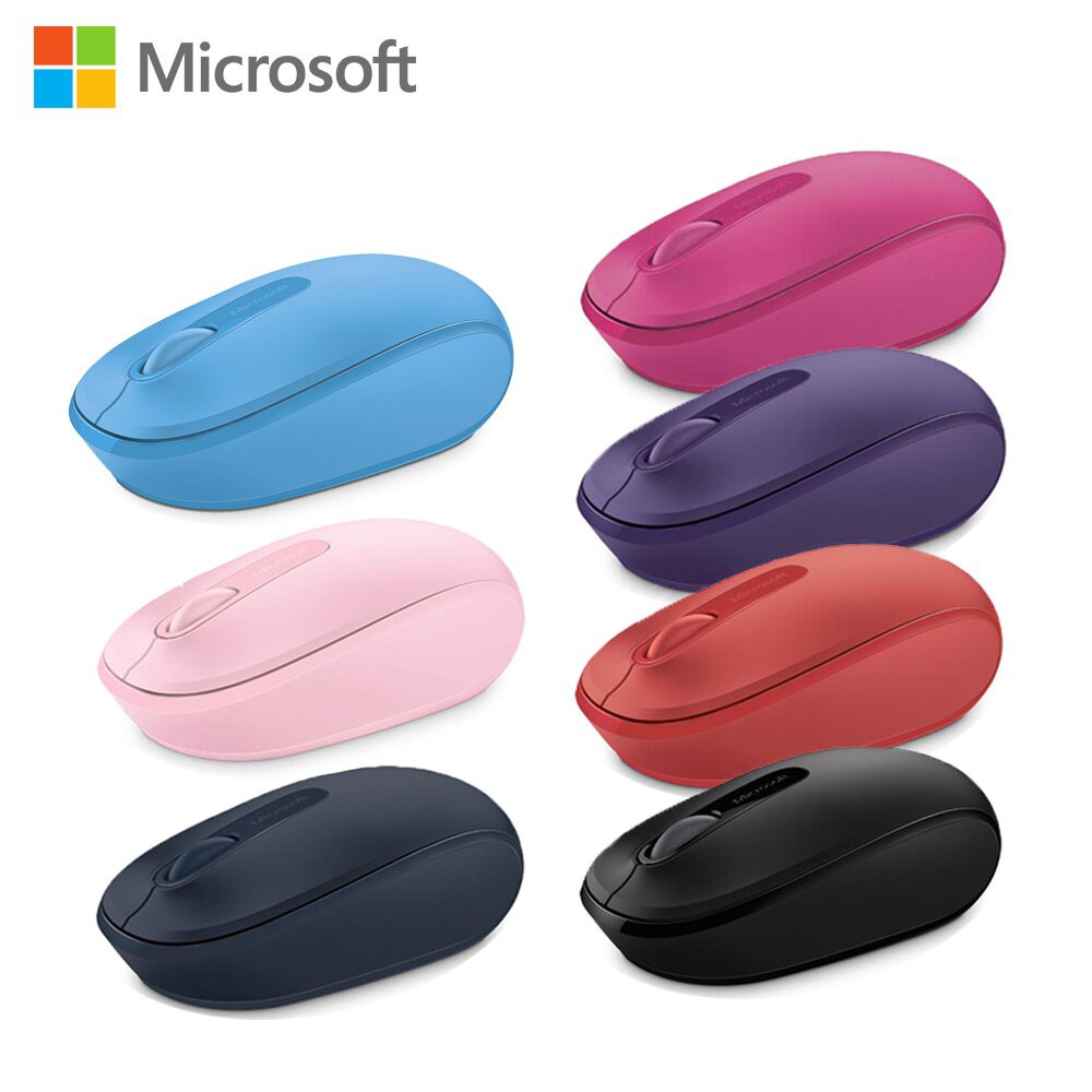 【含稅公司貨】Microsoft微軟 無線行動滑鼠1850 神秘藍/火焰紅/柔媚粉/紫/消光黑/活力藍 盒裝