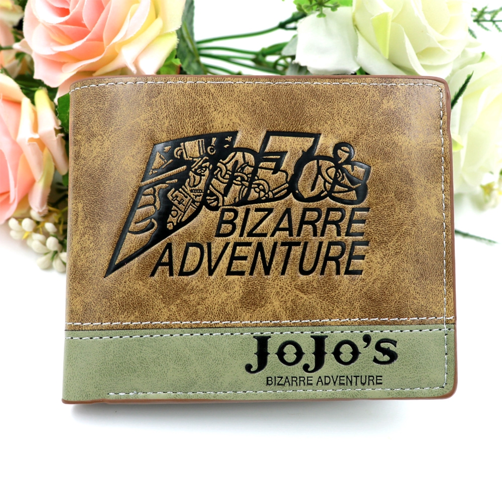 Anime JoJo的奇妙冒險短款PU皮錢包卡包錢包