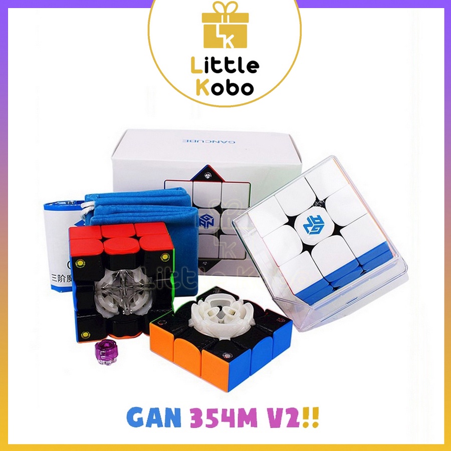 Rubik 3x3 Gan 354 M V2 M 高品質 3 層魔方無貼紙無邊框兒童智力玩具思維發展