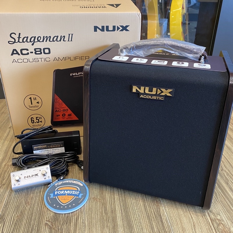 【搖滾玩家樂器】全新 公司貨 免運 NUX Stageman AC-80 80瓦 木吉他 音箱 藍芽 內建效果器 鼓機