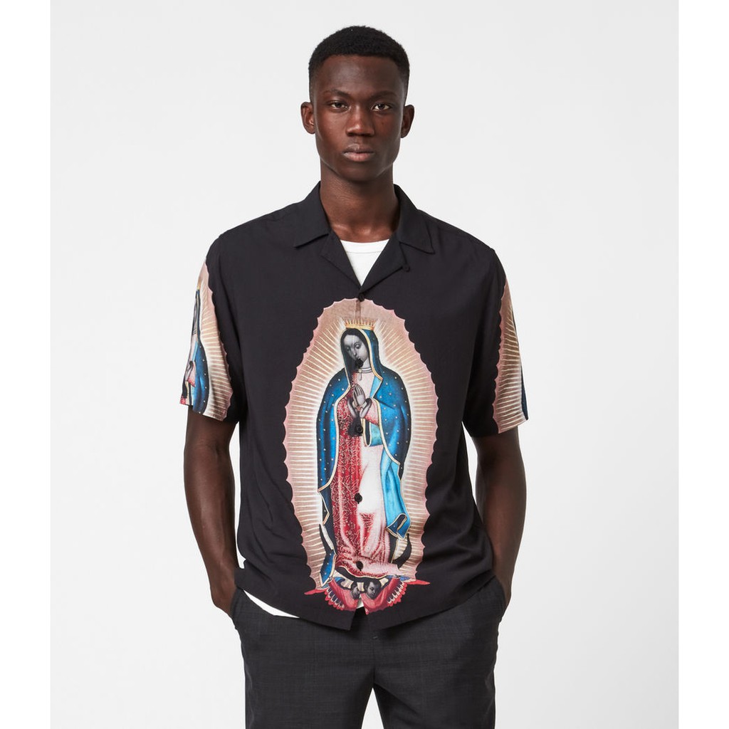 英國AllSaints 聖母系列 瘦子 台灣未上 Basilica 瘦子 夏威夷印花短袖襯衫