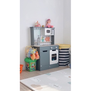 ［已售出］Hape聲光模擬廚房組 + 白色鍋具玩具組 + 木製磁吸蔬果組