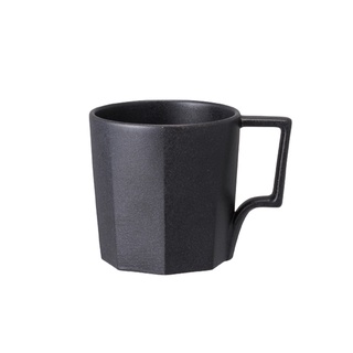 【日本KINTO】OCT八角陶瓷馬克杯300ml-黑《拾光玻璃》咖啡杯 水杯 茶杯 瓷杯