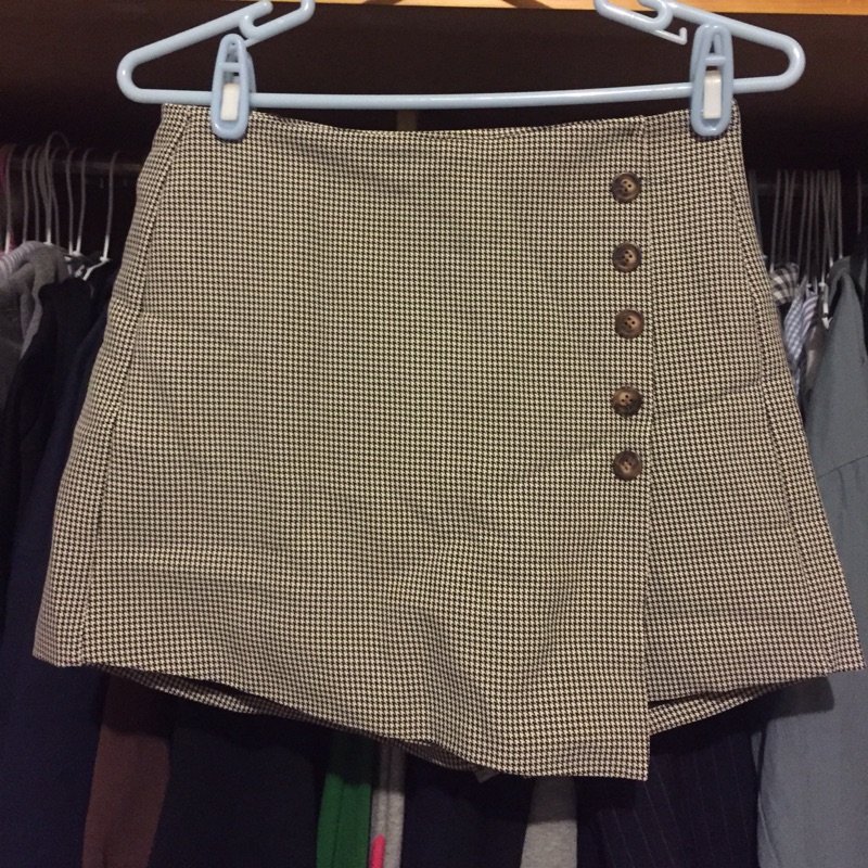 Bogs Shop 首爾女孩日千鳥格排釦褲裙
