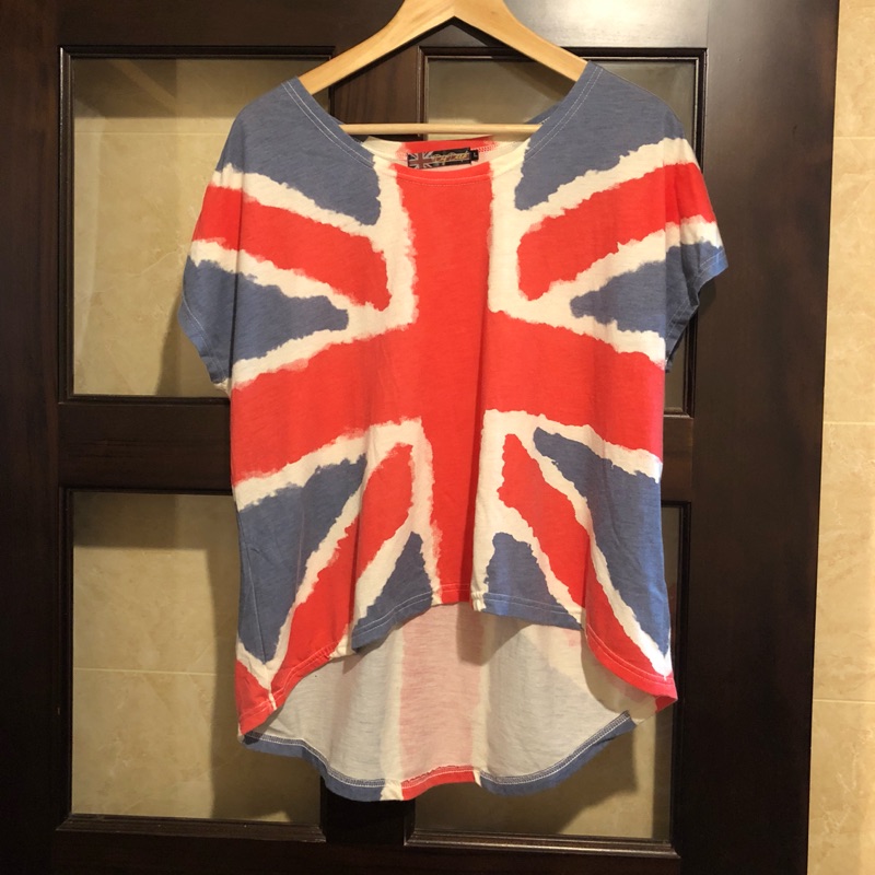 英國國旗 前短後長 寬鬆T恤