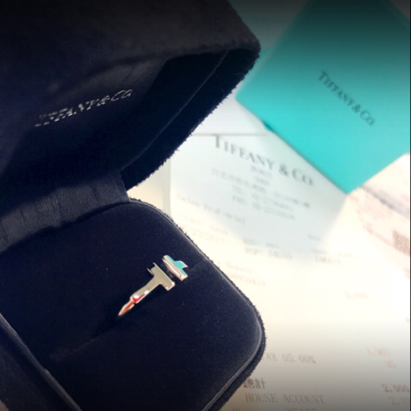 Tiffany&amp;Co. T wire ring 白K 18k 750 T系列戒指
