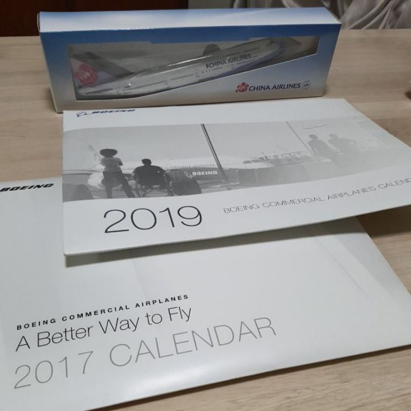 《全新未開封》中華航空747飛機模型＋波音原廠2017/2019年月曆