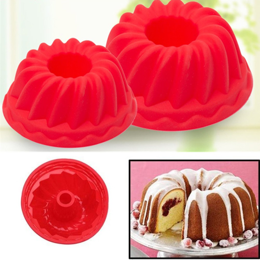 【廚房用具】 免運 2Pcs螺旋環烹飪矽膠模具 烤盤廚房麵包 蛋糕裝飾工具 螺旋形矽膠蛋糕模具