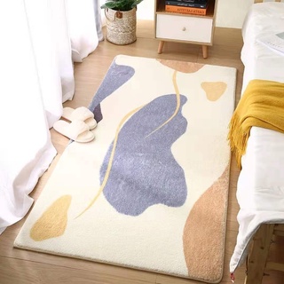 北歐ins現代簡約輕奢地毯臥室長條床邊毯客廳榻榻米羊絨地墊滿鋪