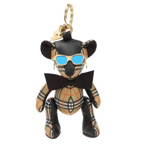 BURBERRY Thomas Sunglasses Bear 眼鏡經典格紋真皮泰迪熊墜飾 鑰匙圈 吊飾 現貨