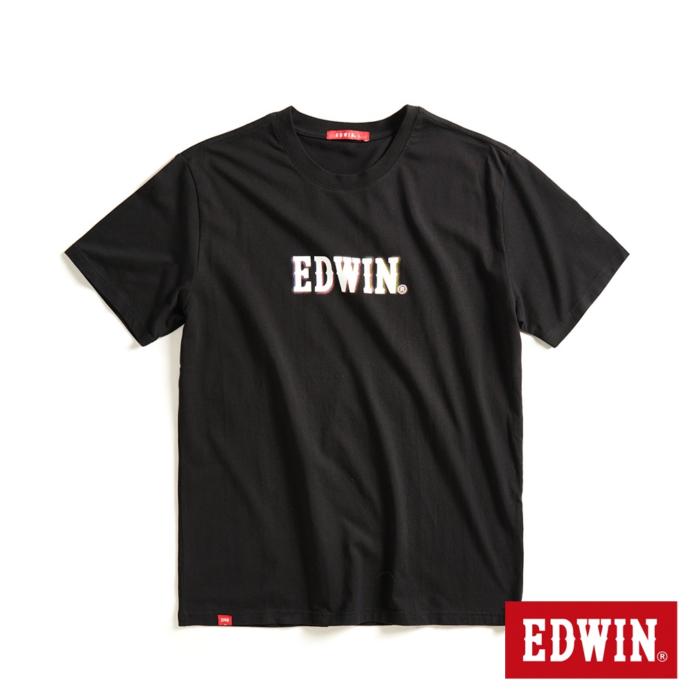 EDWIN 網路獨家 漸層LOGO短袖T恤(黑色)-中性款