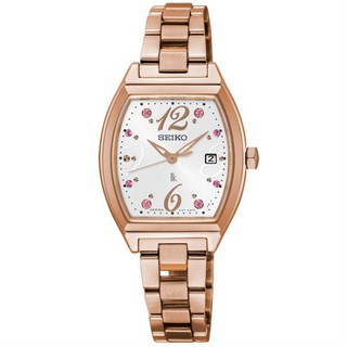 Seiko精工錶 Lukia系列 V137-0CE0J(SUT354J1) 粉紅水晶款熱愛生活時尚太陽能腕錶-26mm