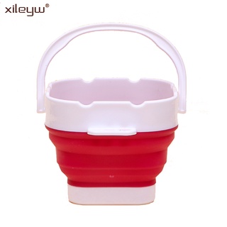 Xileyw 矽膠折疊手提水桶 美術國畫書法專用畫畫便攜洗筆筒 水粉水彩顏料洗筆桶 調色桶 洗筆洗缸