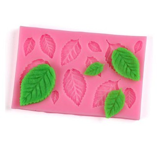 12片 樹葉 翻糖蛋糕烘培 液態矽膠模具 蛋糕裝飾 皂中皂