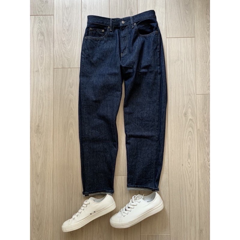 UNIQLO REGULAR TAPERED FIT JEANS W29(73CM)  上寬下窄 寬版 原色 牛仔褲