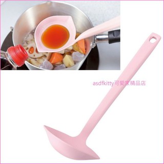 asdfkitty*日本製 下村工業 粉紅色尼龍可計量料理杓/大湯匙/不沾鍋專用匙-可用洗碗機洗