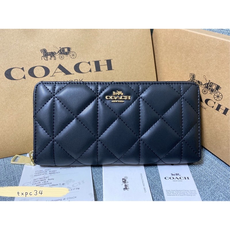 ✨美國代購✨特賣 COACH 53637 新款菱格紋真皮女士長夾(熱銷款）