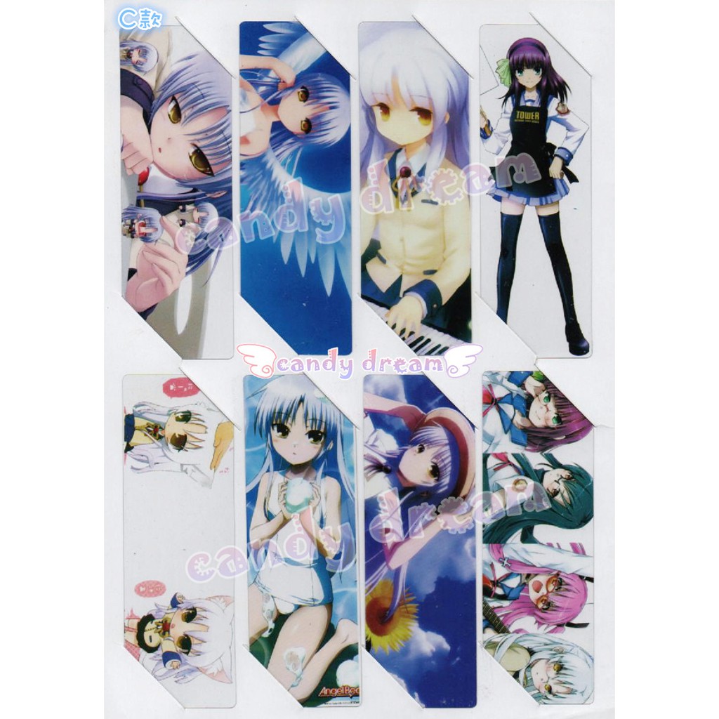 Pvc 防水半透明書籤angel Beats 天使的心跳音無結絃仲村百合立華奏書簽書卡卡片 蝦皮購物