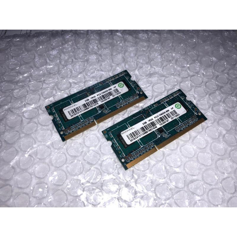 Ramaxel 2GB 1Rx8 PC3-10600S-999 HF原裝筆記型電腦記憶體 x2條
