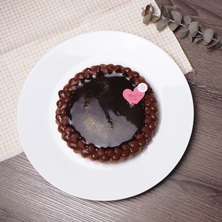 【撒福豆】 6吋黑櫻桃克里塔-含巧克力內餡 全素 無麩質 塔派 法式鏡面 無麩質巧克力點綴邊