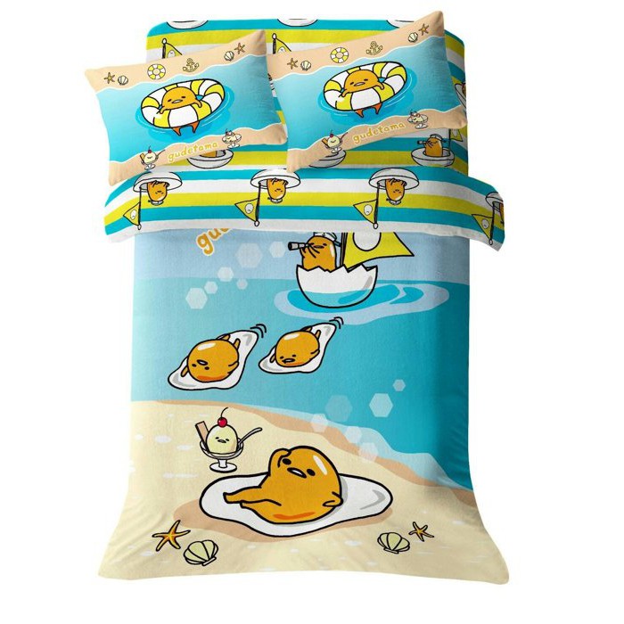 全球限量 Gudetama 蛋黃哥 ぐでたま 雙人床單 現貨 純棉 雙人床包被套組 含兩枕套 床套