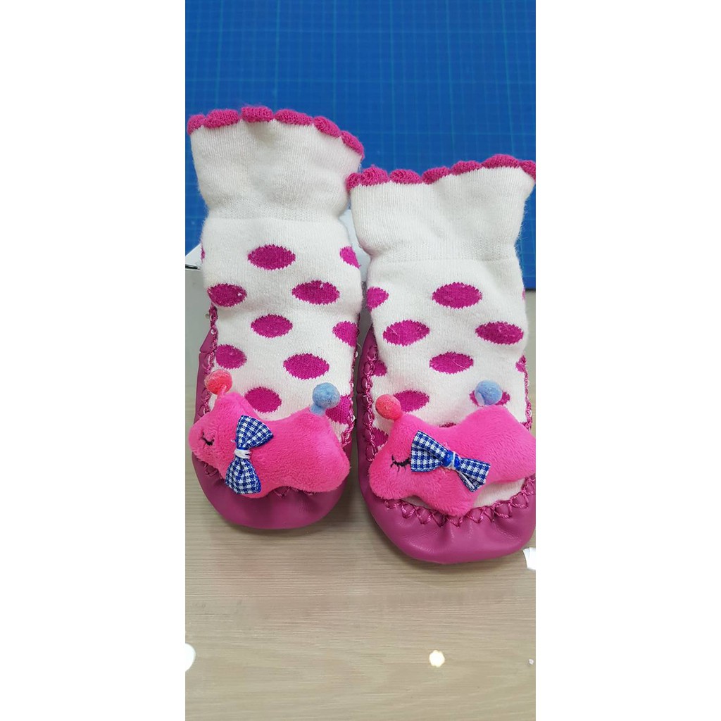 Pompkins Baby 日本3D動物造型襪子 ( 粉紅狗狗 )