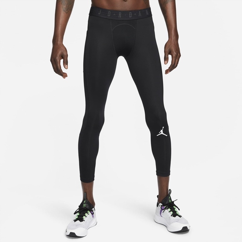 （美國購回台灣現貨）JORDAN Dri-FIT 男 七分 緊身褲 壓力褲 黑色 籃球 棒壘 健身 Nike 喬丹 束褲
