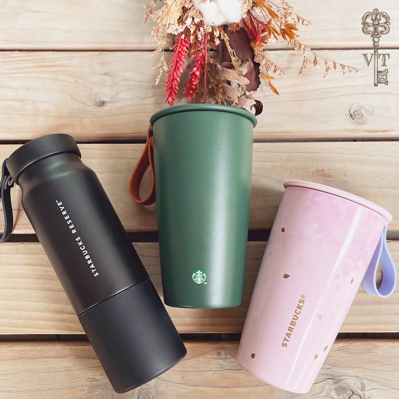 V T 2020 星巴克starbucks 典藏提繩文青櫻花春櫻花舞不銹鋼保溫杯隨行杯咖啡杯 蝦皮購物