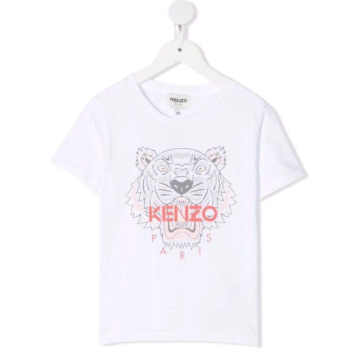 【鋇拉國際】KENZO 童裝 保證真品 粉色老虎圖案 白色短袖T恤 義大利正品代購 歐洲代購 台北實體店家安心購