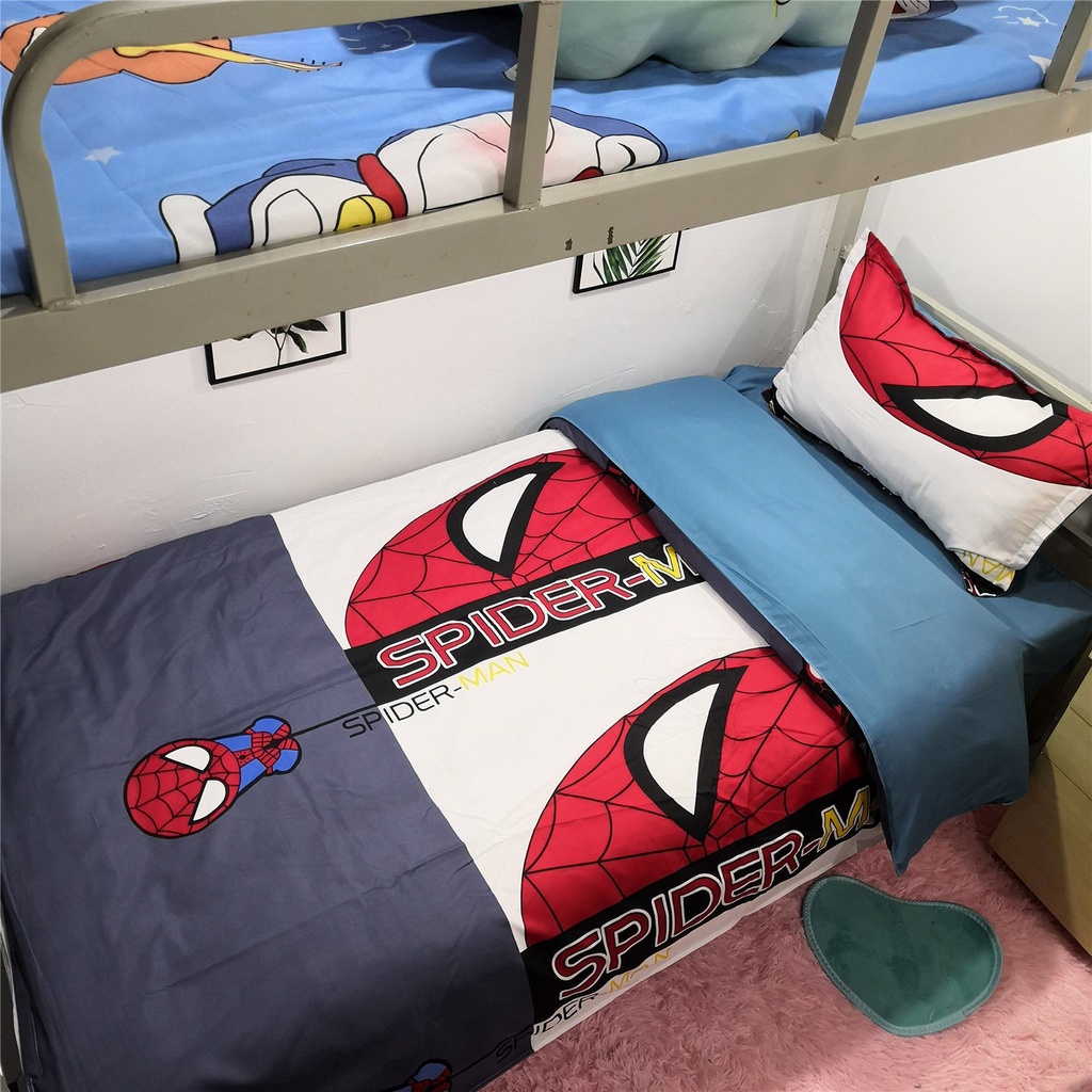 蜘蛛人床包 床包組 三件套床罩組 單人床包組 床套組 薄床墊床包 宿舍床包 漫威卡通蜘蛛俠床套被套學生宿舍 童心童趣動漫