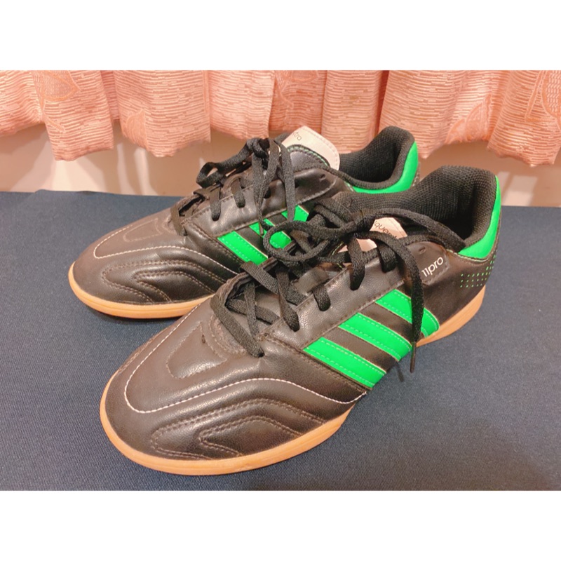 大童 adidas愛迪達 室內足球鞋 23.5 綠 版大24可