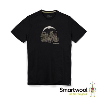 【Smartwool】SW016568 黑 Merino Sport 150 男款美麗諾羊毛T恤 野性摩托車 塗鴉TEE