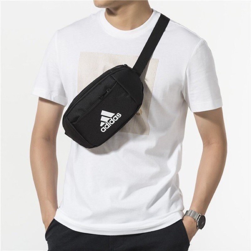 現貨Adidas EC WB 大Logo 運動肩背包側背包腰包黑ED6876 | 蝦皮購物
