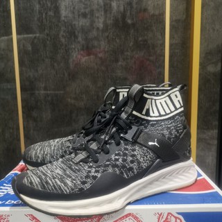 PUMA Ignite 3 Evoknit Mid 初代襪套 黑白 雪花 女us8 24.5cm