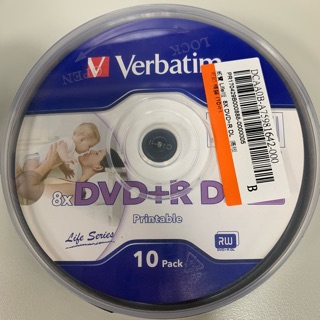 Verbatim 威寶 Life版 8X DVD+R DL 滿版可印 桶裝 (10片)