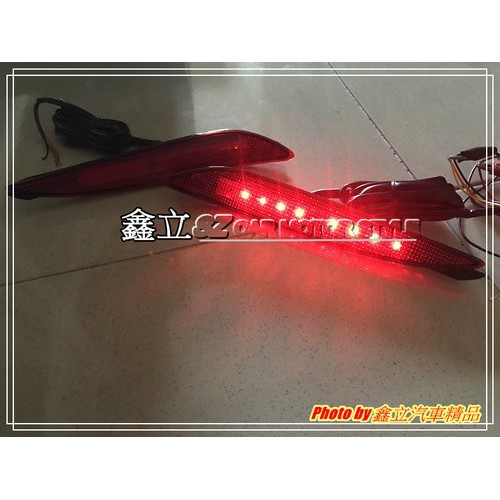 ※ 鑫立汽車精品 ※ ELANTRA 11-13年 原廠型 LED 顆粒款 兩段式 紅殼 後保燈 反光片 保桿燈